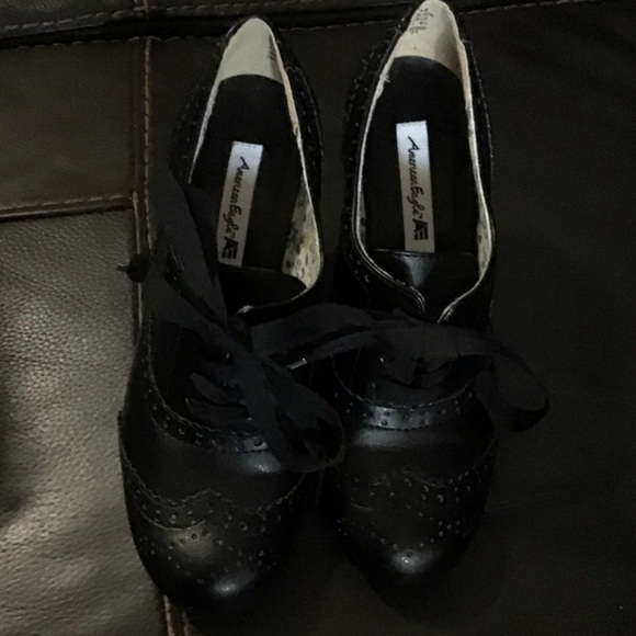American Eagle Outfitters Women's Black Brogue Flats - Picture 1 of 5